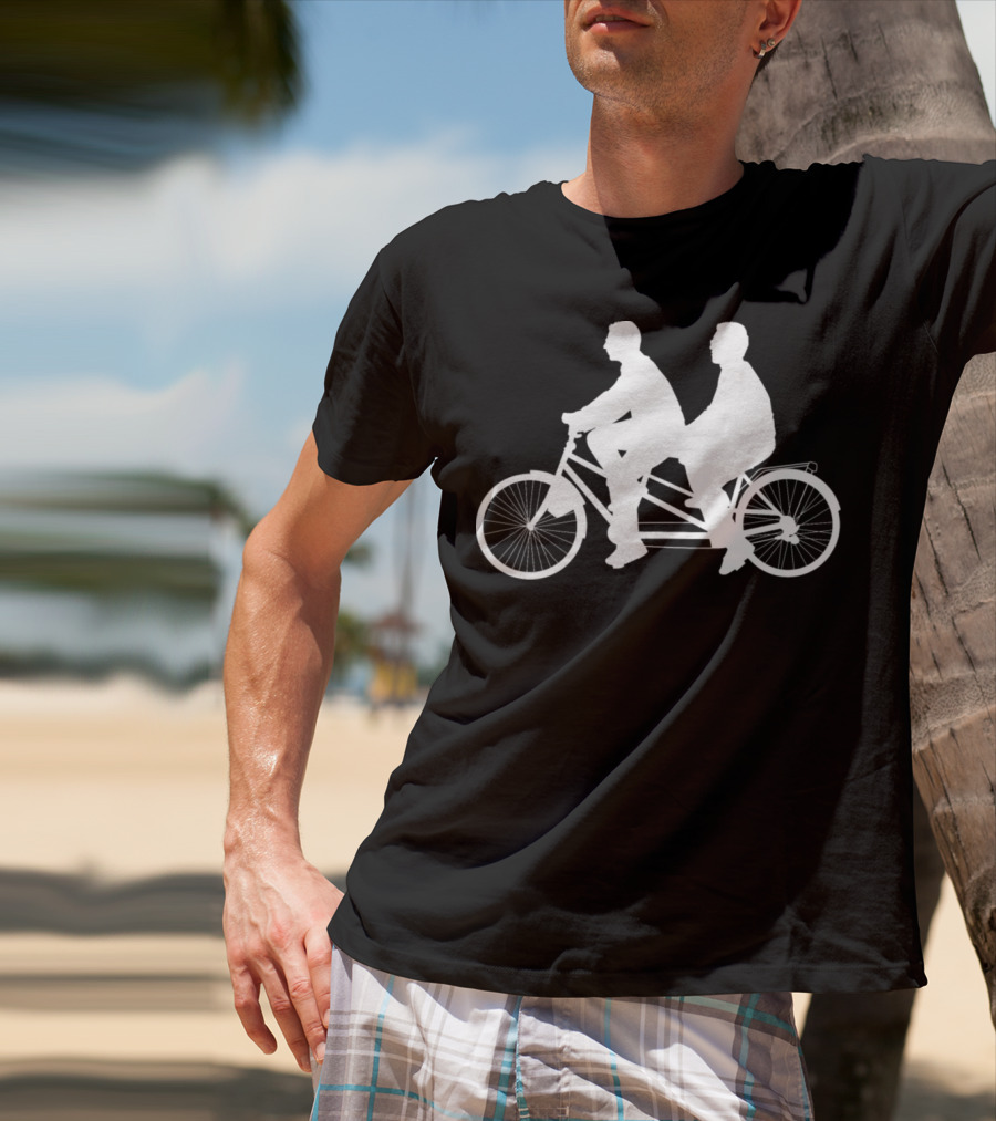 Tandem Bicycle Bike Cyclist Riding Together T-Shirt