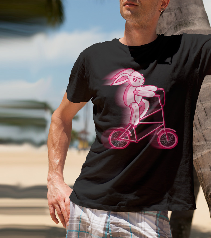 The Hare Riding Bicycle In Motion T-Shirt