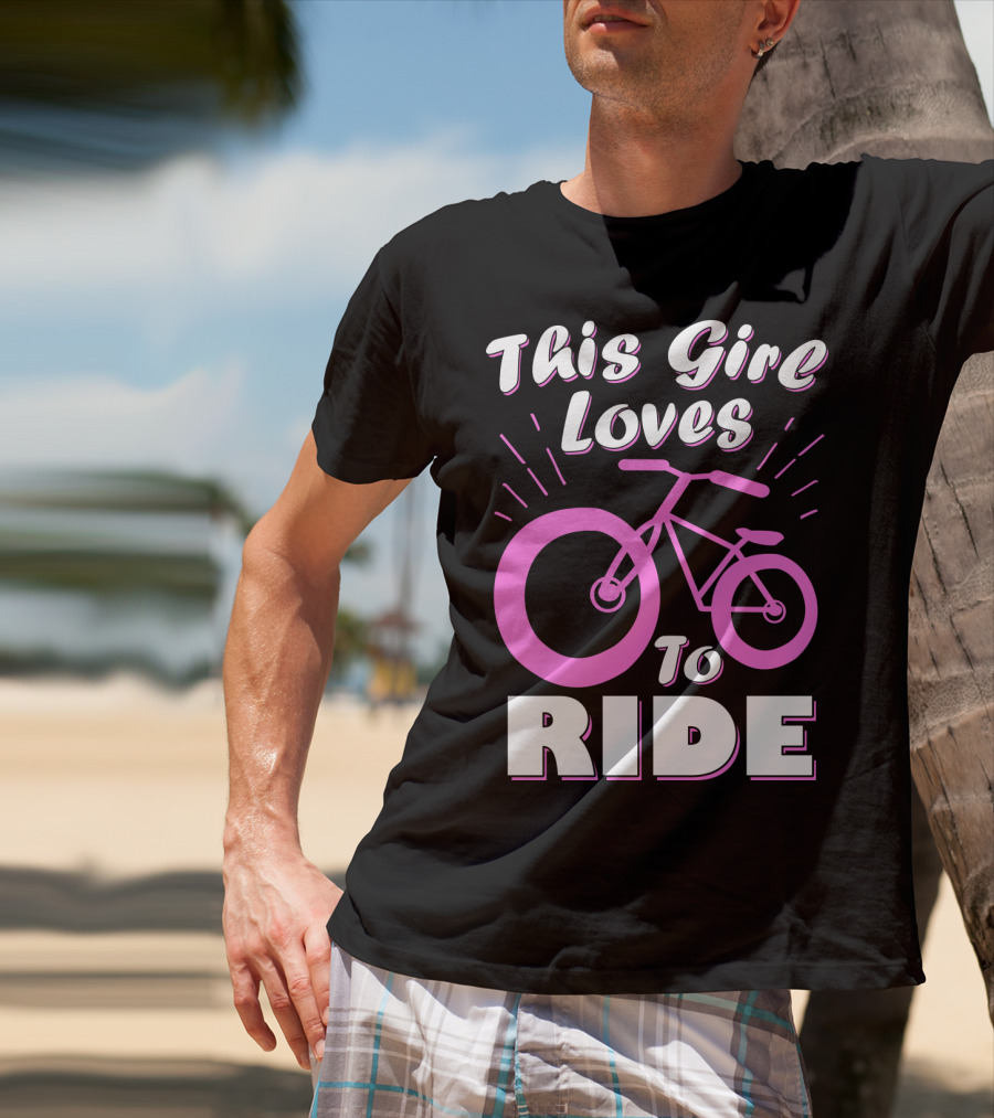 This Girl Loves To Ride Pink Bicycle Enthusiast T-Shirt