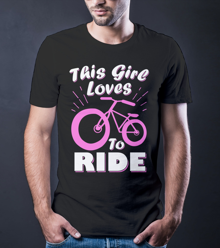 This Girl Loves To Ride Pink Bicycle Enthusiast T-Shirt