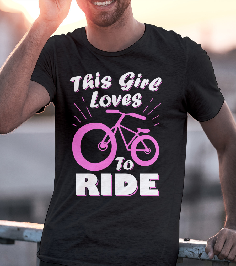 This Girl Loves To Ride Pink Bicycle Enthusiast T-Shirt