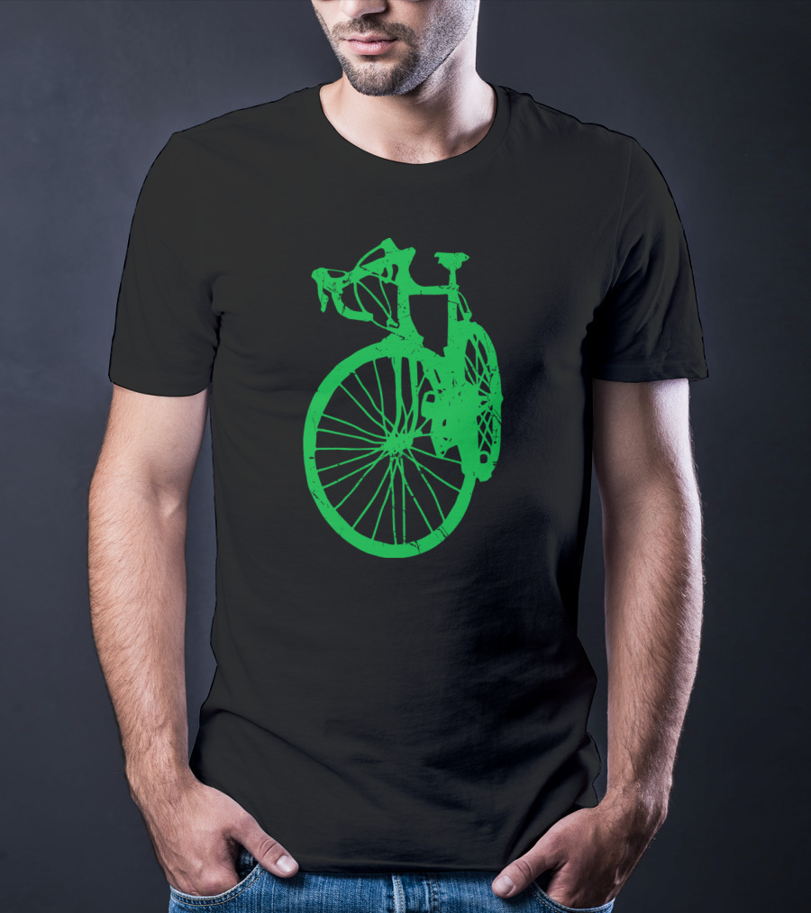 Vintage Rustic Racing Bike In Green T-Shirt