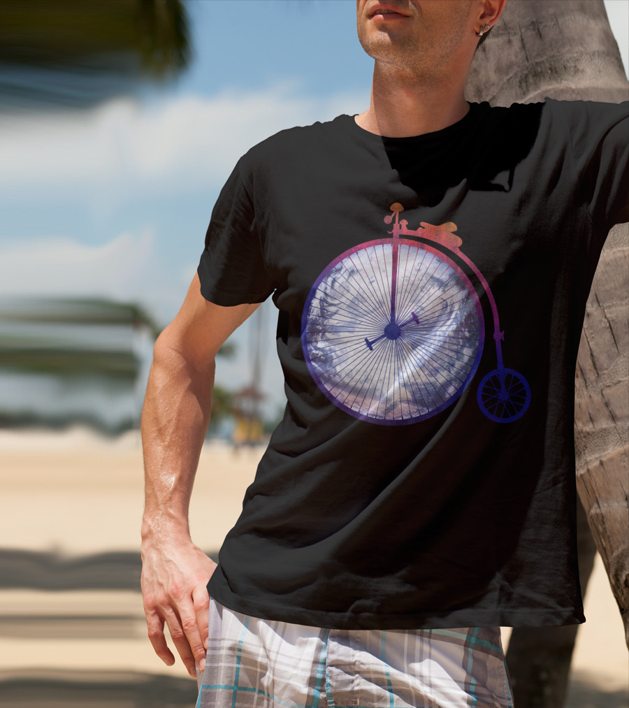 Vintage World Bicycle Traveler Earth Penny-Farthing T-Shirt