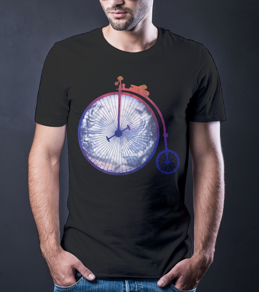 Vintage World Bicycle Traveler Earth Penny-Farthing T-Shirt
