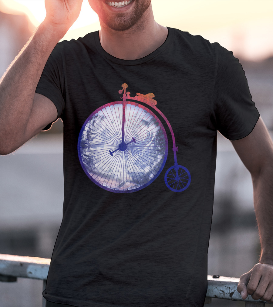 Vintage World Bicycle Traveler Earth Penny-Farthing T-Shirt