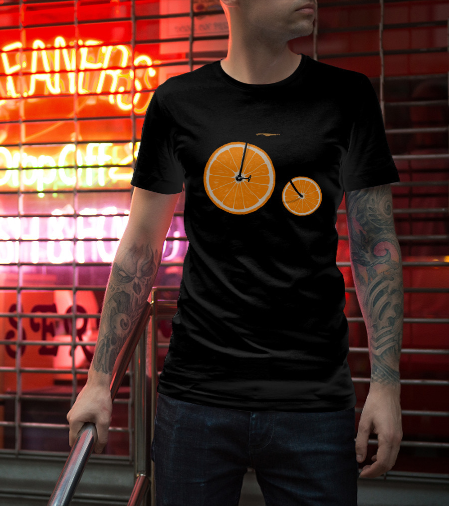 Orange Slice Bicycle Vitamin Concept T-Shirt