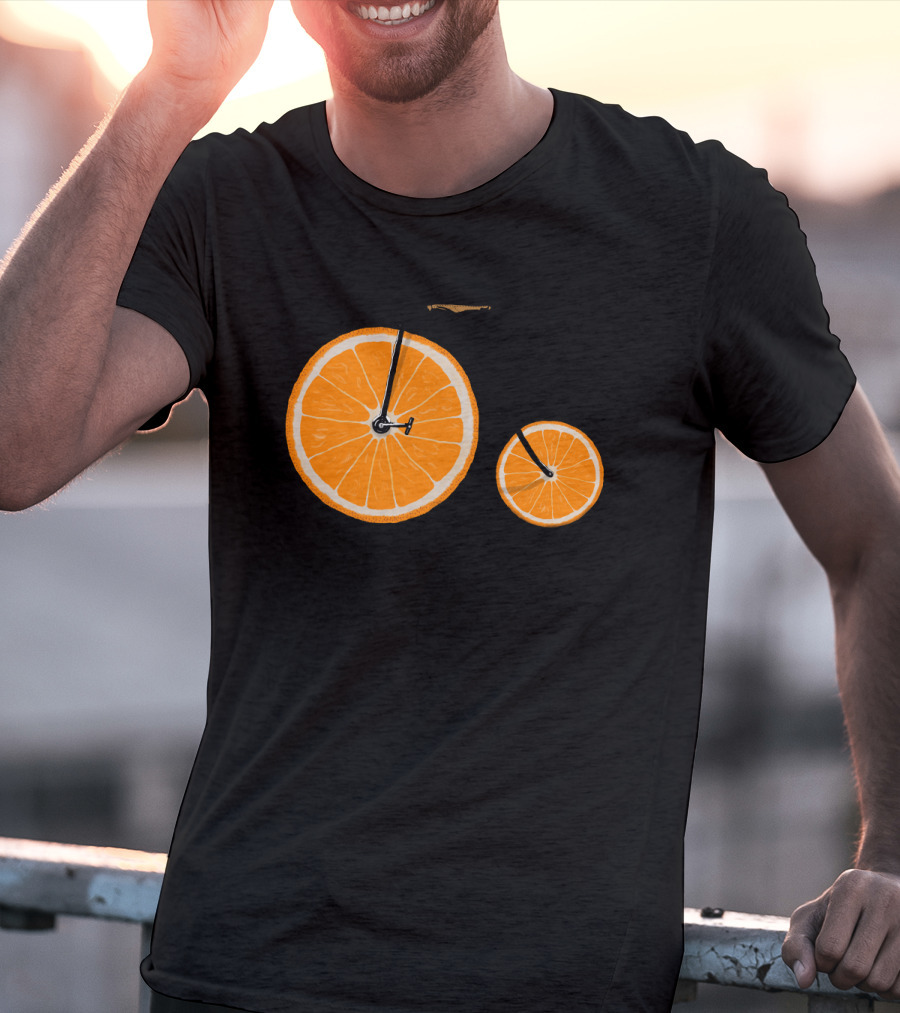 Orange Slice Bicycle Vitamin Concept T-Shirt