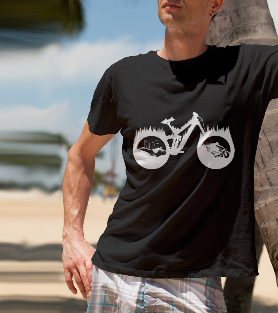Ride White Trek Bicycle Adventure T-Shirt