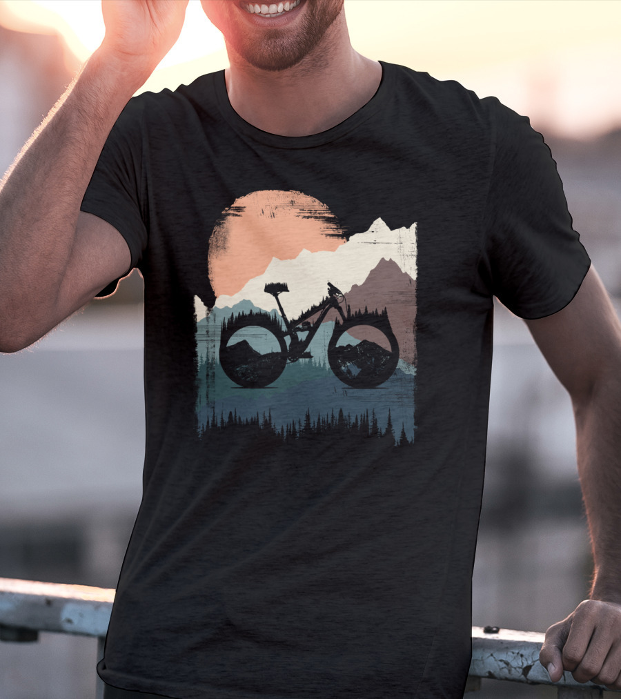 Yeti Enduro Bike Adventure Sunset Mountain T-Shirt
