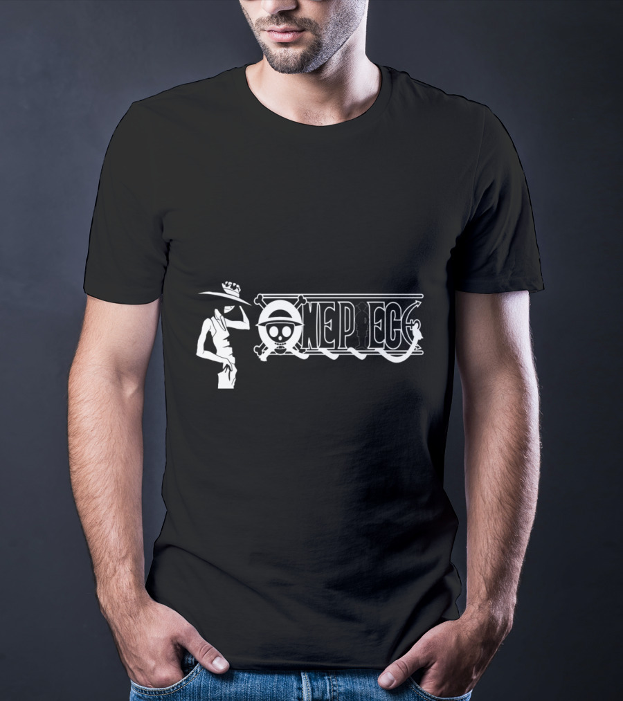One Piece Luffy Straw Hat Pirate Monochrome T-Shirt