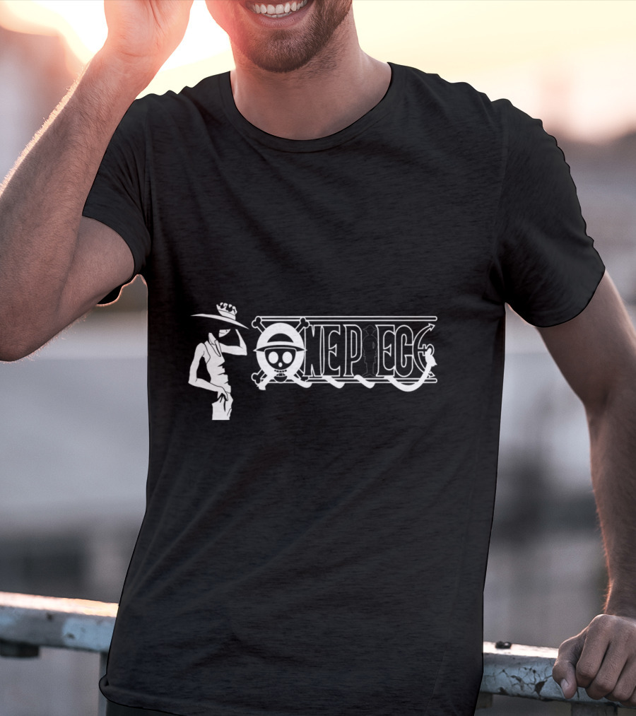 One Piece Luffy Straw Hat Pirate Monochrome T-Shirt