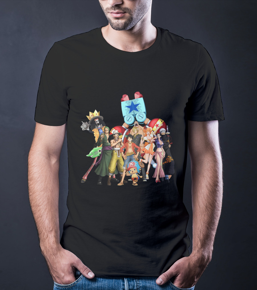 One Piece Main Characters Iconic Straw Hat Pirates Ensemble T-Shirt