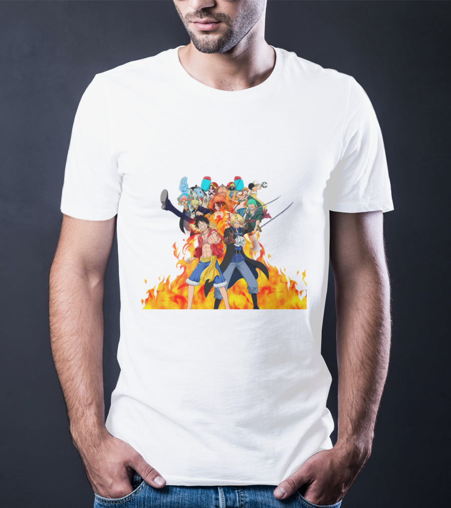 One Piece Pirate Crew In Flames T-Shirt