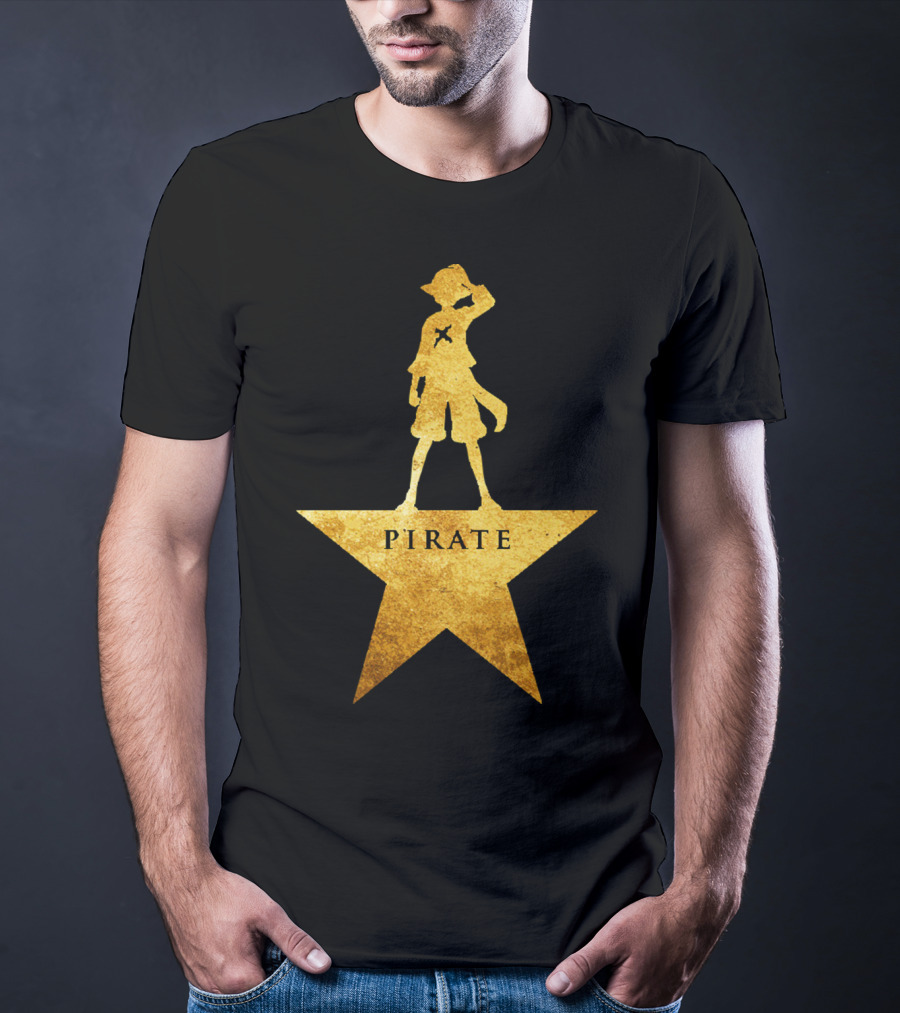 Pirate Star Gold Silhouette One Piece Luffy T-Shirt