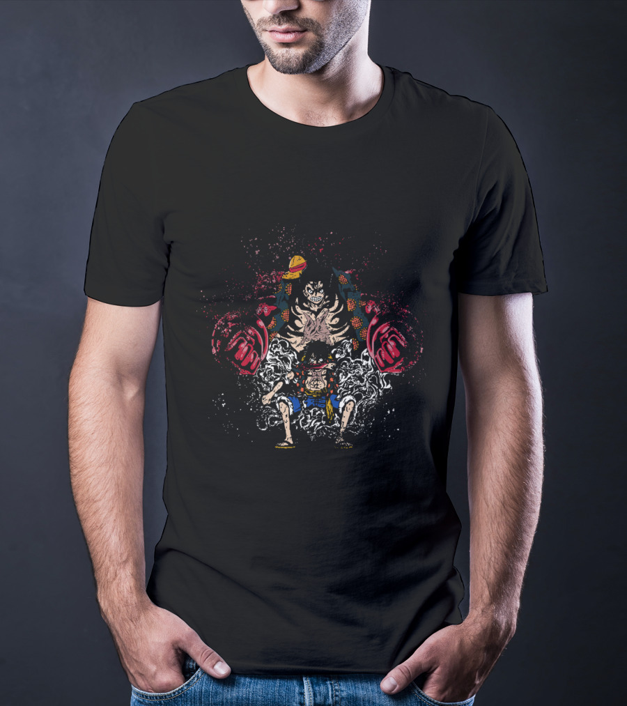 Fourth Gear Splattered Luffy Transformation T-Shirt