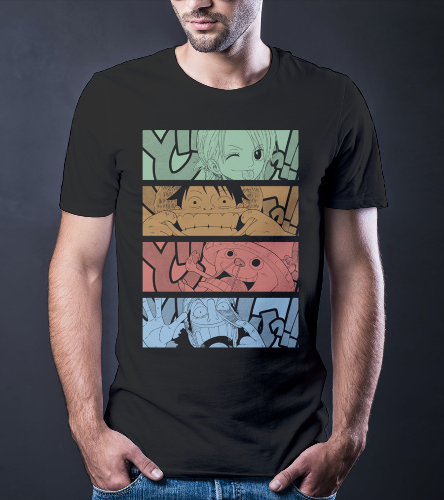 One Piece Keep Smiling Comic Characters T-Shirt