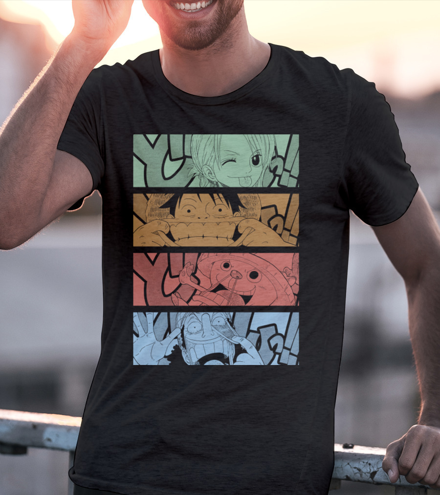 One Piece Keep Smiling Comic Characters T-Shirt