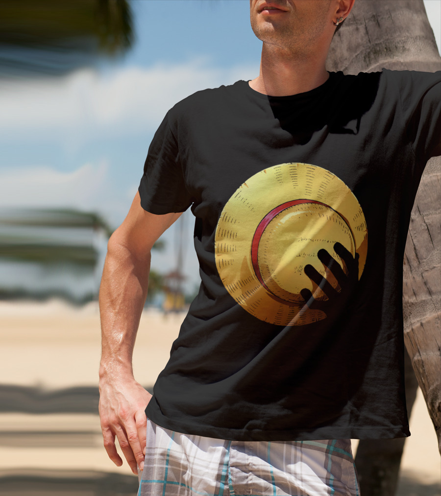 KEEP THE HAT Straw Hat Hand T-Shirt