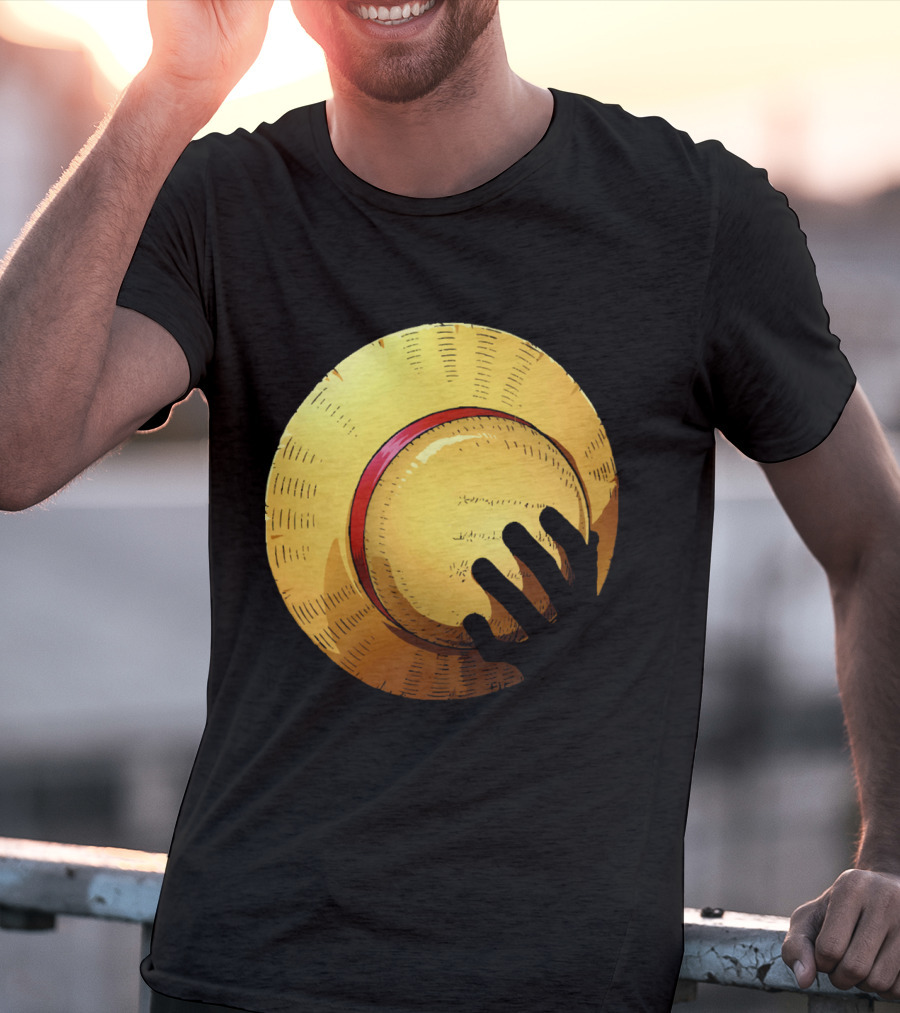 KEEP THE HAT Straw Hat Hand T-Shirt
