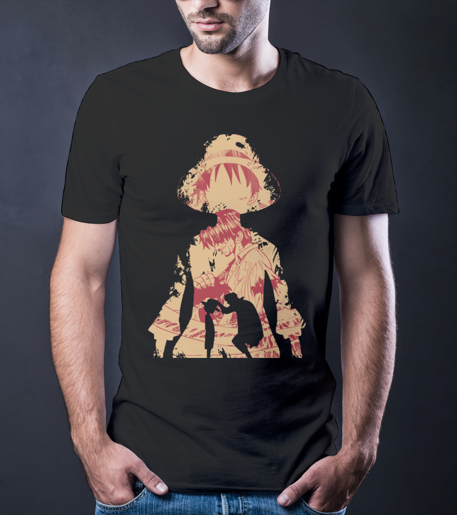 Luffy Shanks Silhouette Straw Hat Mentorship Scene T-Shirt