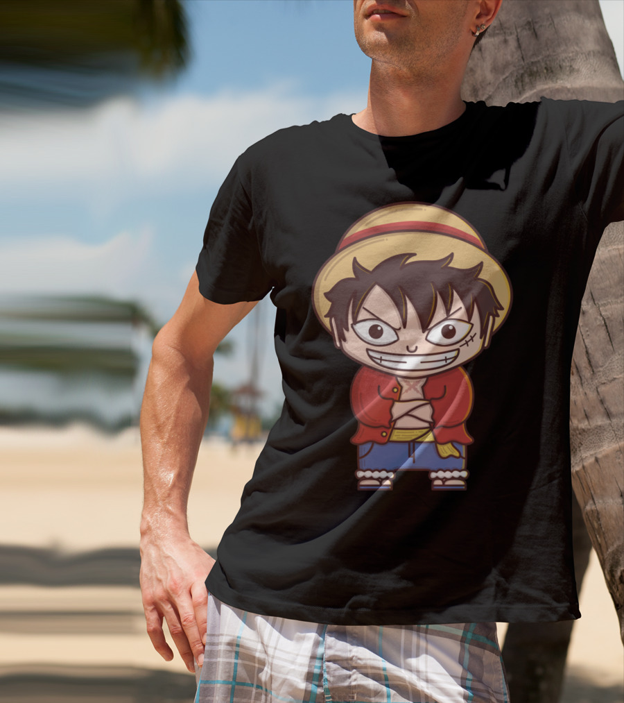 Luffy Si Topi Jerami Straw Hat Pirate Anime Character T-Shirt