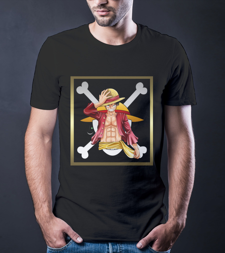 One Piece Luffy Pirate Straw Hat Jolly Roger T-Shirt