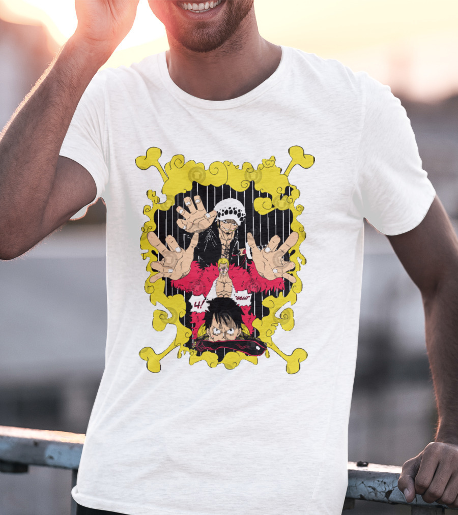 Dressrosa Saga One Piece Luffy Law Doflamingo T-Shirt