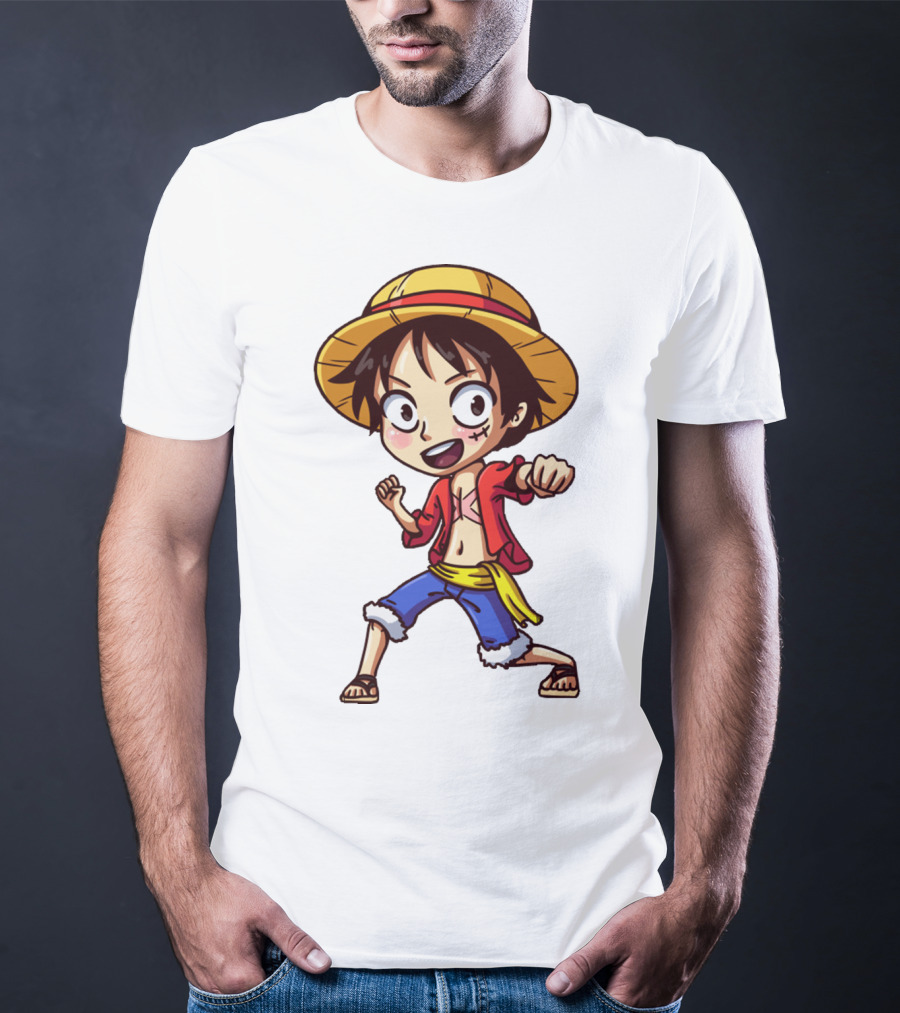 Luffy Chibi One Piece Straw Hat Pirate Anime Character T-Shirt