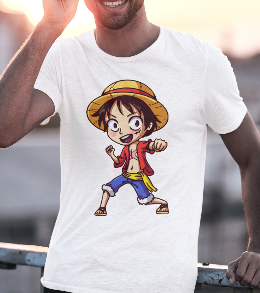 Luffy Chibi One Piece Straw Hat Pirate Anime Character T-Shirt