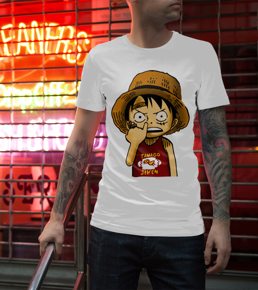 Luffy Childhood Tamago Jiken Iconic Straw Hat Young Luffy T-Shirt