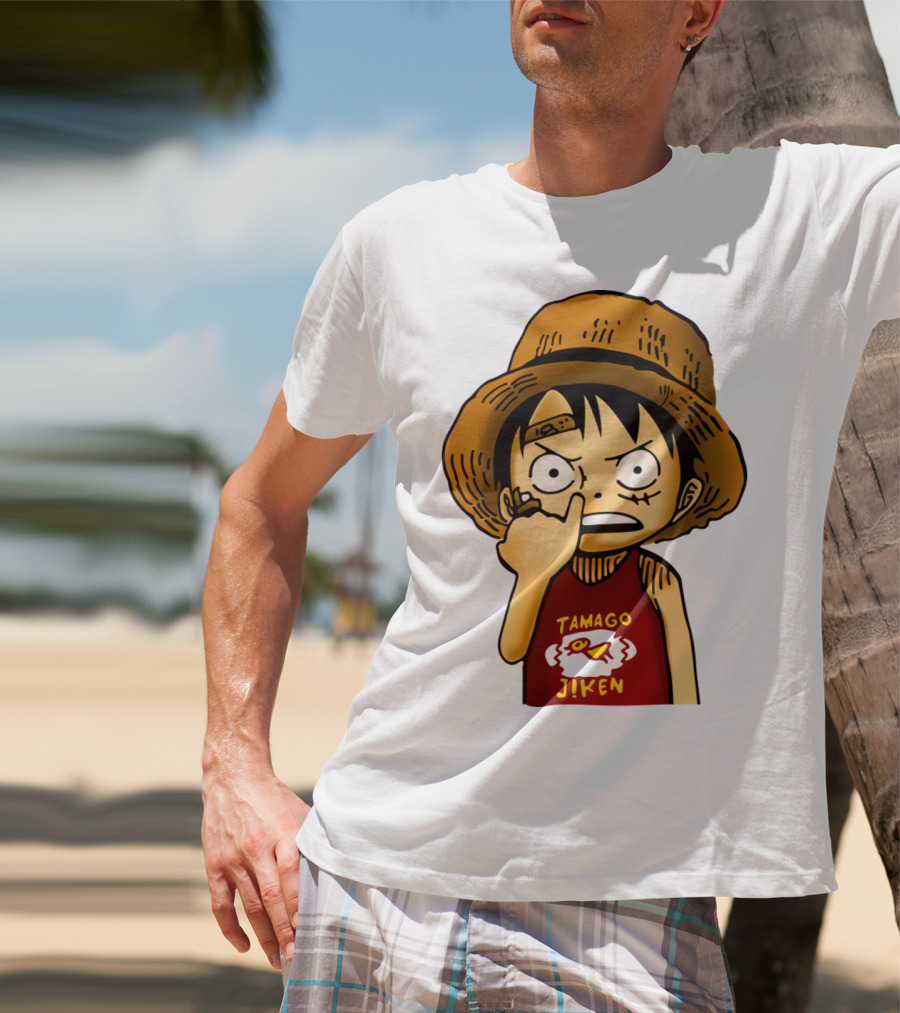 Luffy Childhood Tamago Jiken Iconic Straw Hat Young Luffy T-Shirt