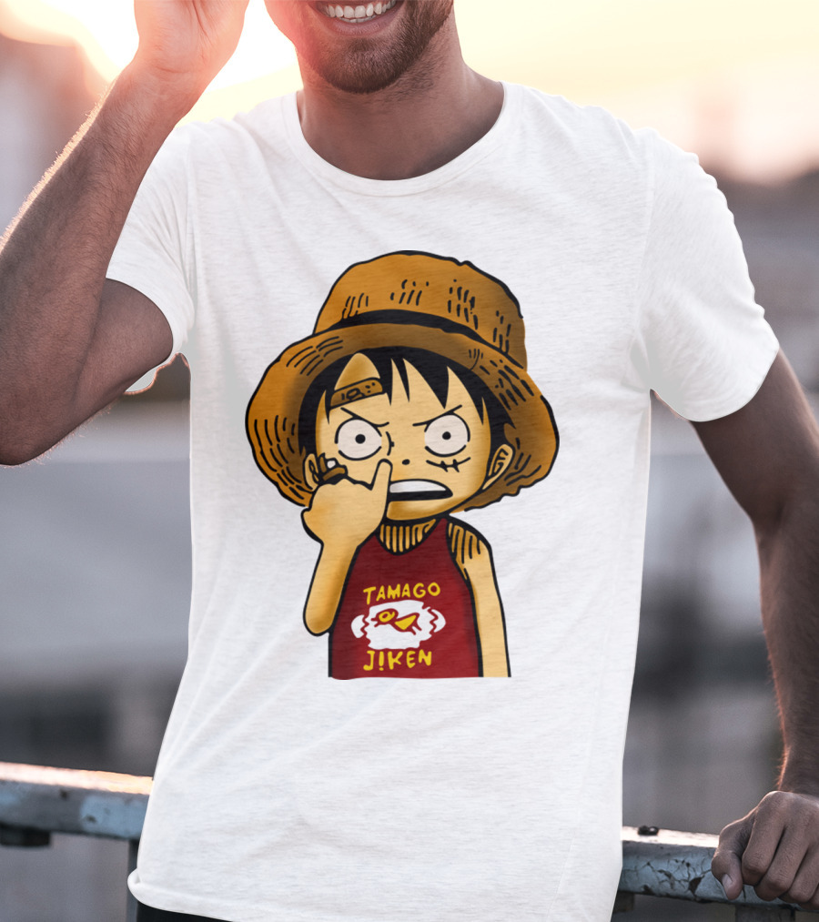 Luffy Childhood Tamago Jiken Iconic Straw Hat Young Luffy T-Shirt