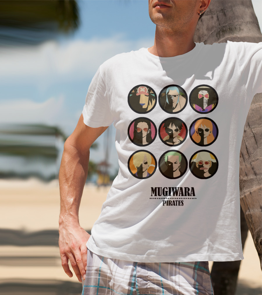 Mugiwara Pirates One Piece Characters Circles T-Shirt