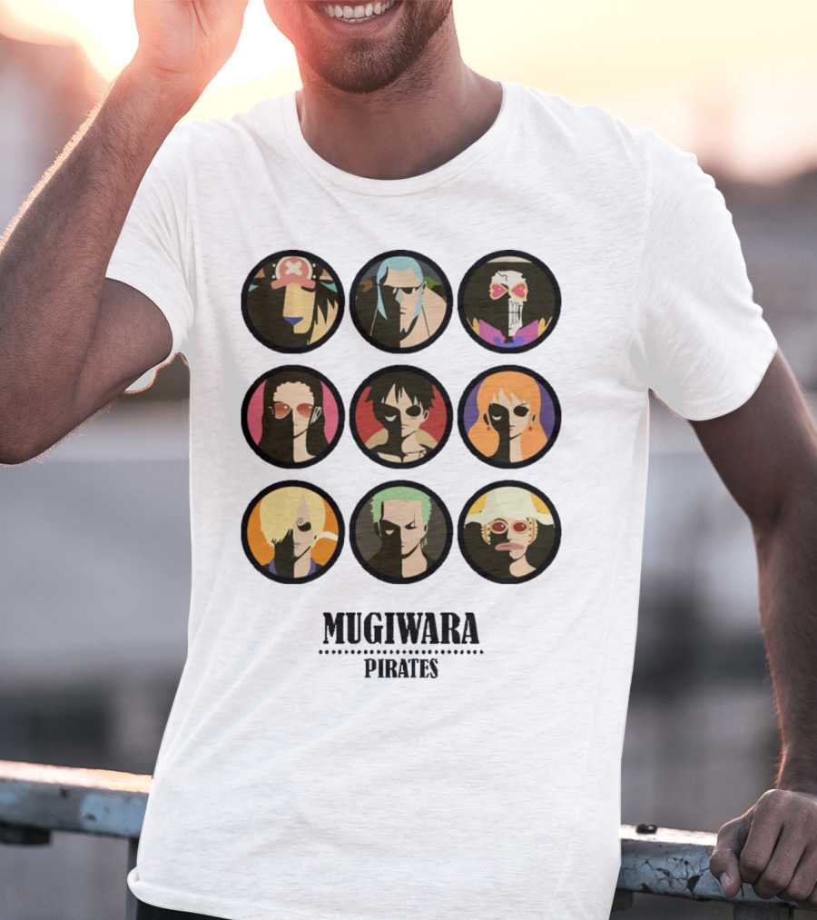 Mugiwara Pirates One Piece Characters Circles T-Shirt