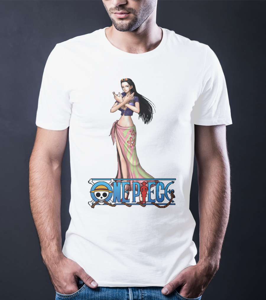 One Piece Nico Robin Anime Character With Straw Hat Pirate T-Shirt