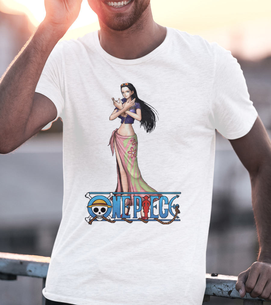 One Piece Nico Robin Anime Character With Straw Hat Pirate T-Shirt