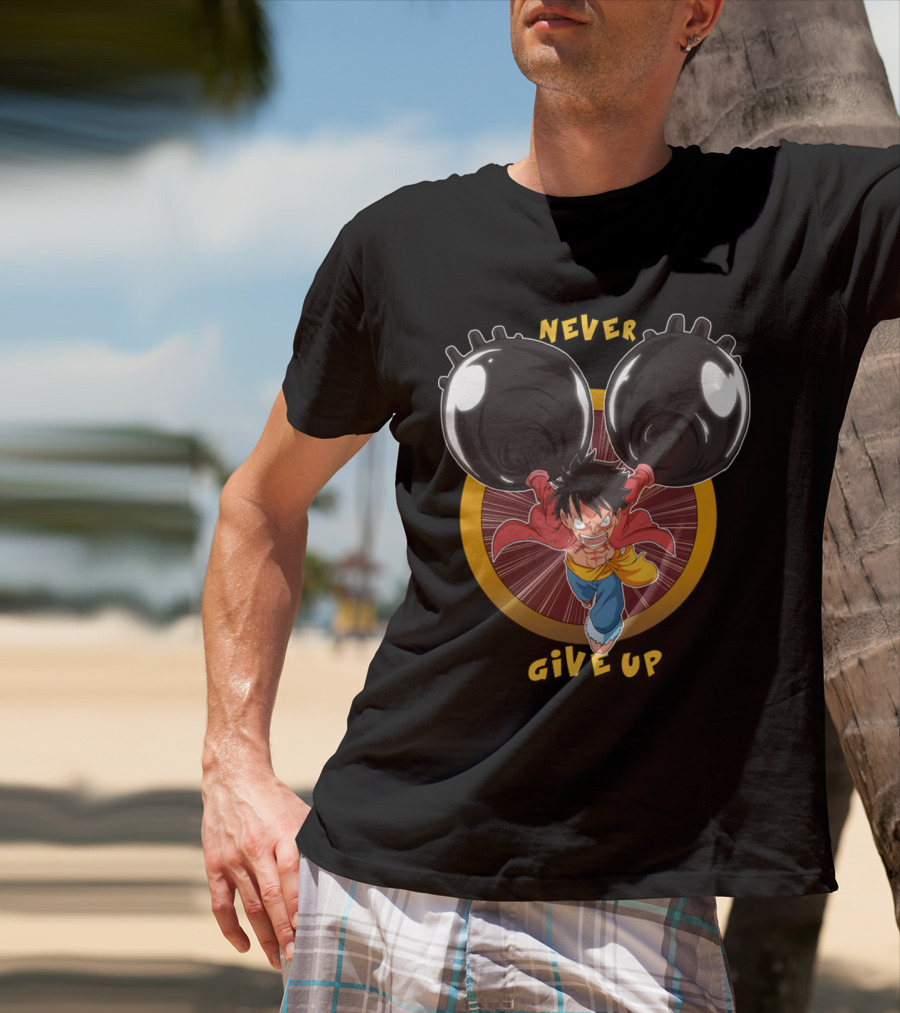 Luffy Enraged Never Give Up T-Shirt