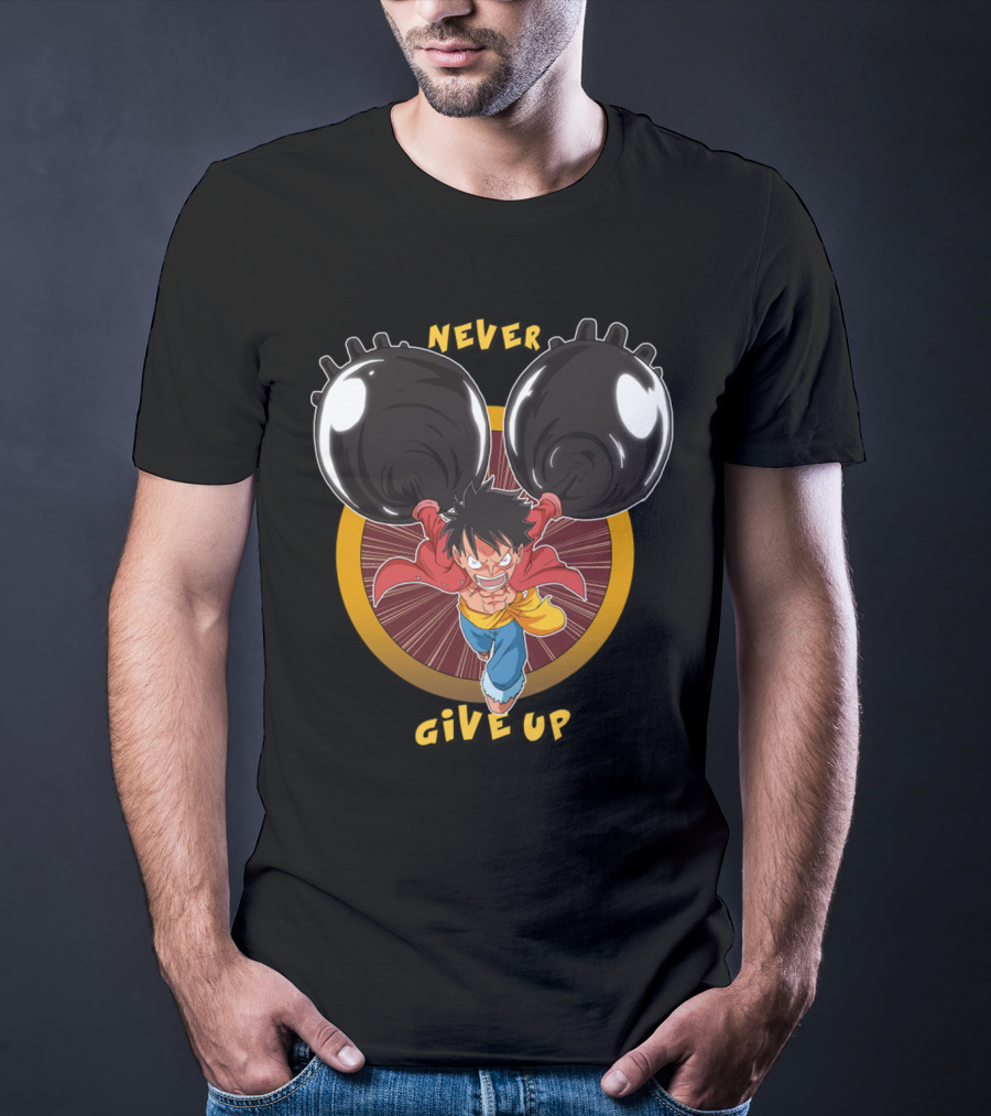 Luffy Enraged Never Give Up T-Shirt