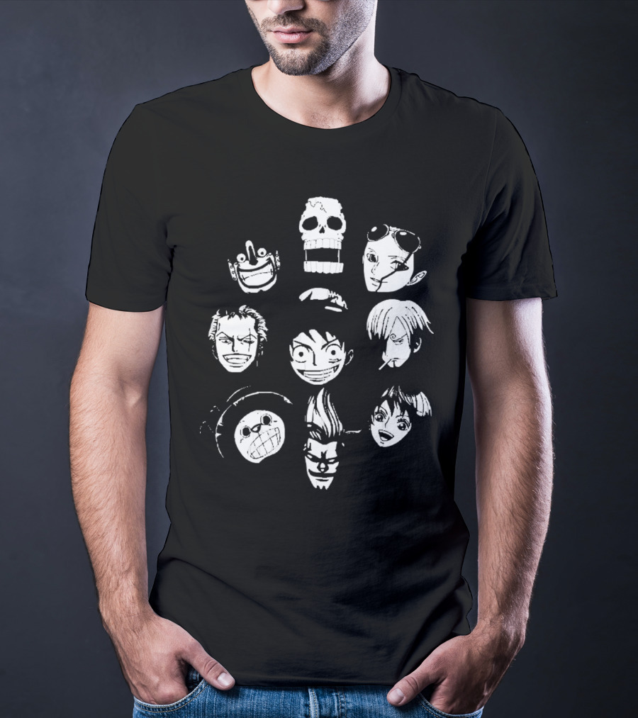 One Piece Straw Hat Crew Faces T-Shirt