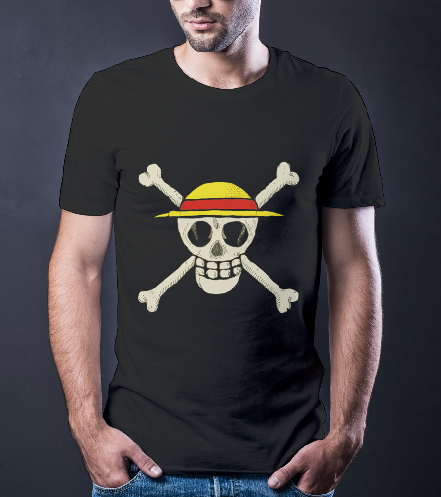 One Piece Skull Luffy Hat Crossbones By Miskel T-Shirt