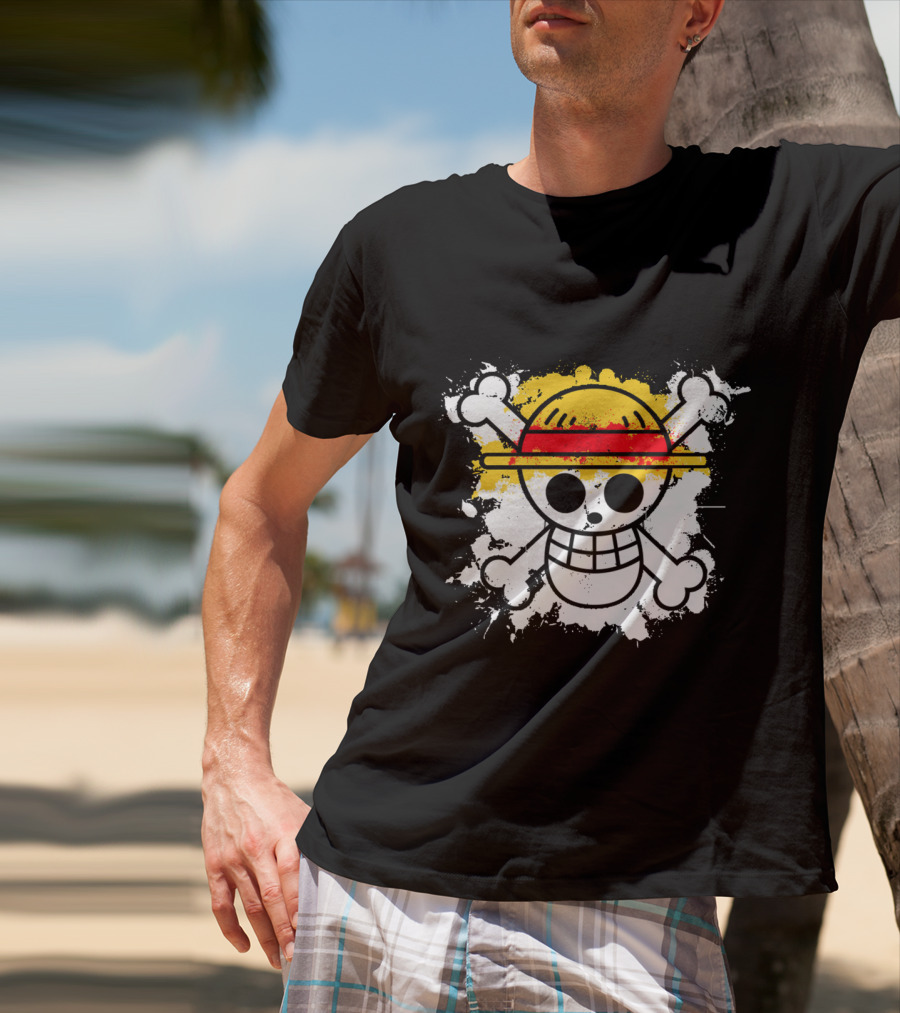 Straw Hat Pirates Jolly Roger Skull Emblem One Piece Anime T-Shirt