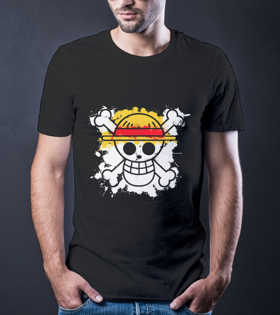 Straw Hat Pirates Jolly Roger Skull Emblem One Piece Anime T-Shirt