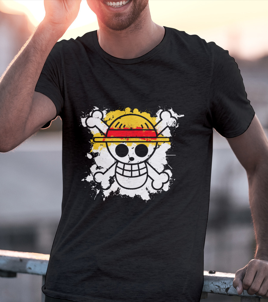 Straw Hat Pirates Jolly Roger Skull Emblem One Piece Anime T-Shirt
