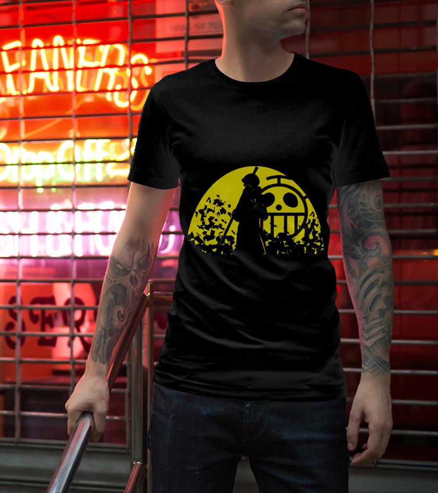 Trafalgar D Water Law One Piece Heart Pirates Jolly Roger Sunset T-Shirt