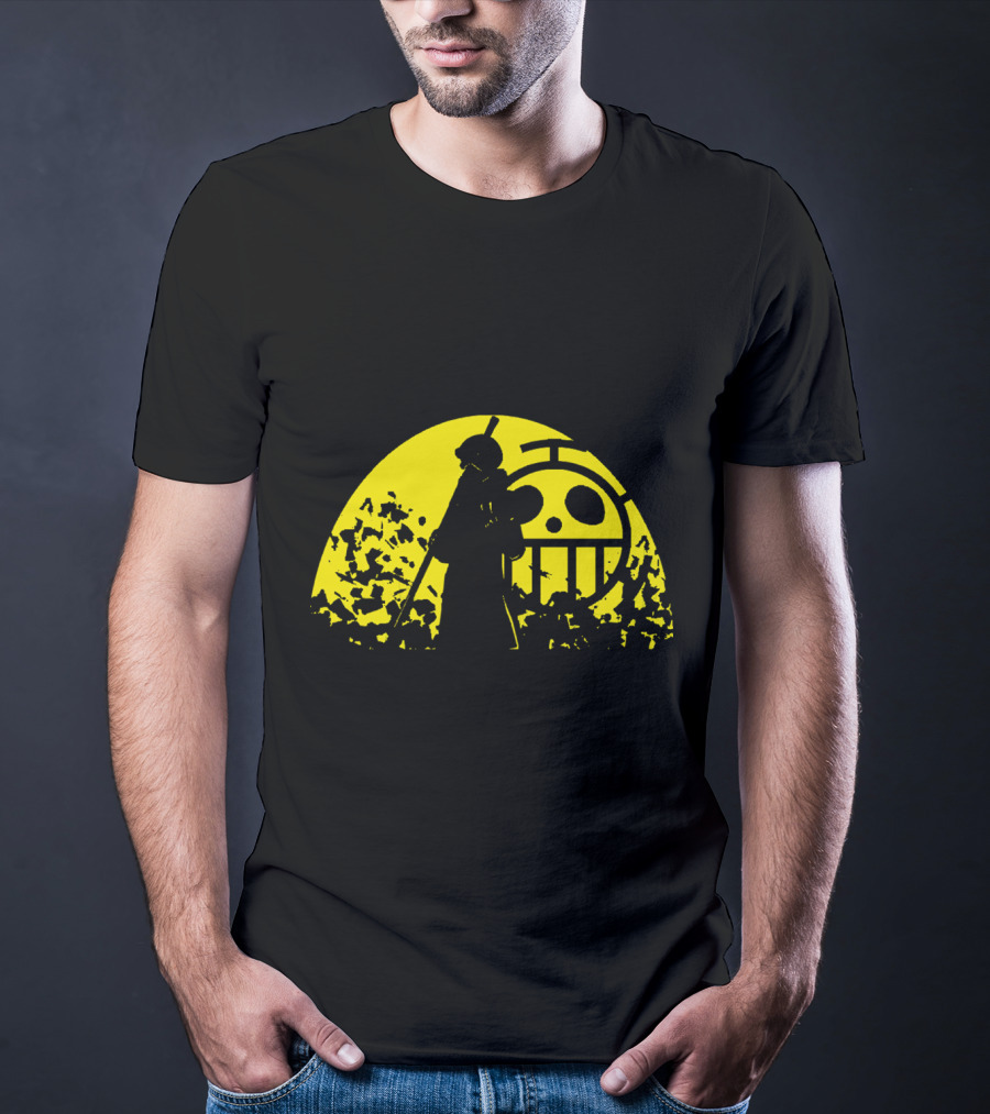 Trafalgar D Water Law One Piece Heart Pirates Jolly Roger Sunset T-Shirt