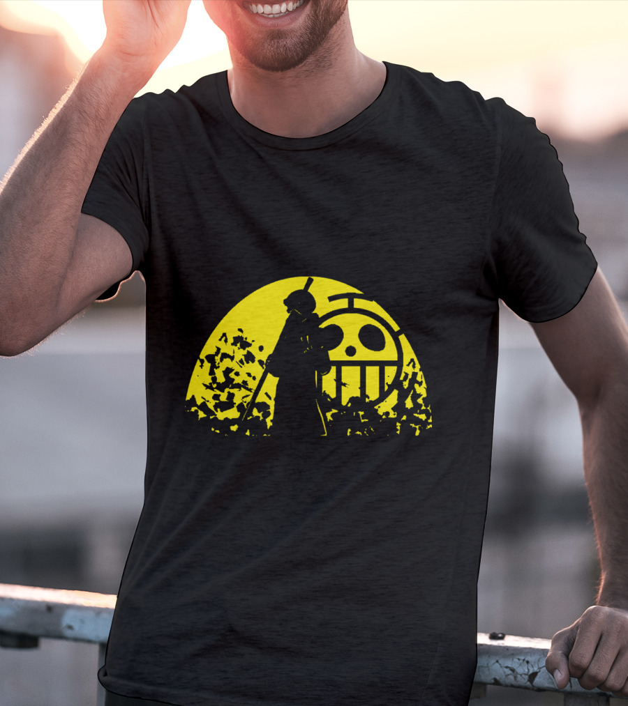 Trafalgar D Water Law One Piece Heart Pirates Jolly Roger Sunset T-Shirt