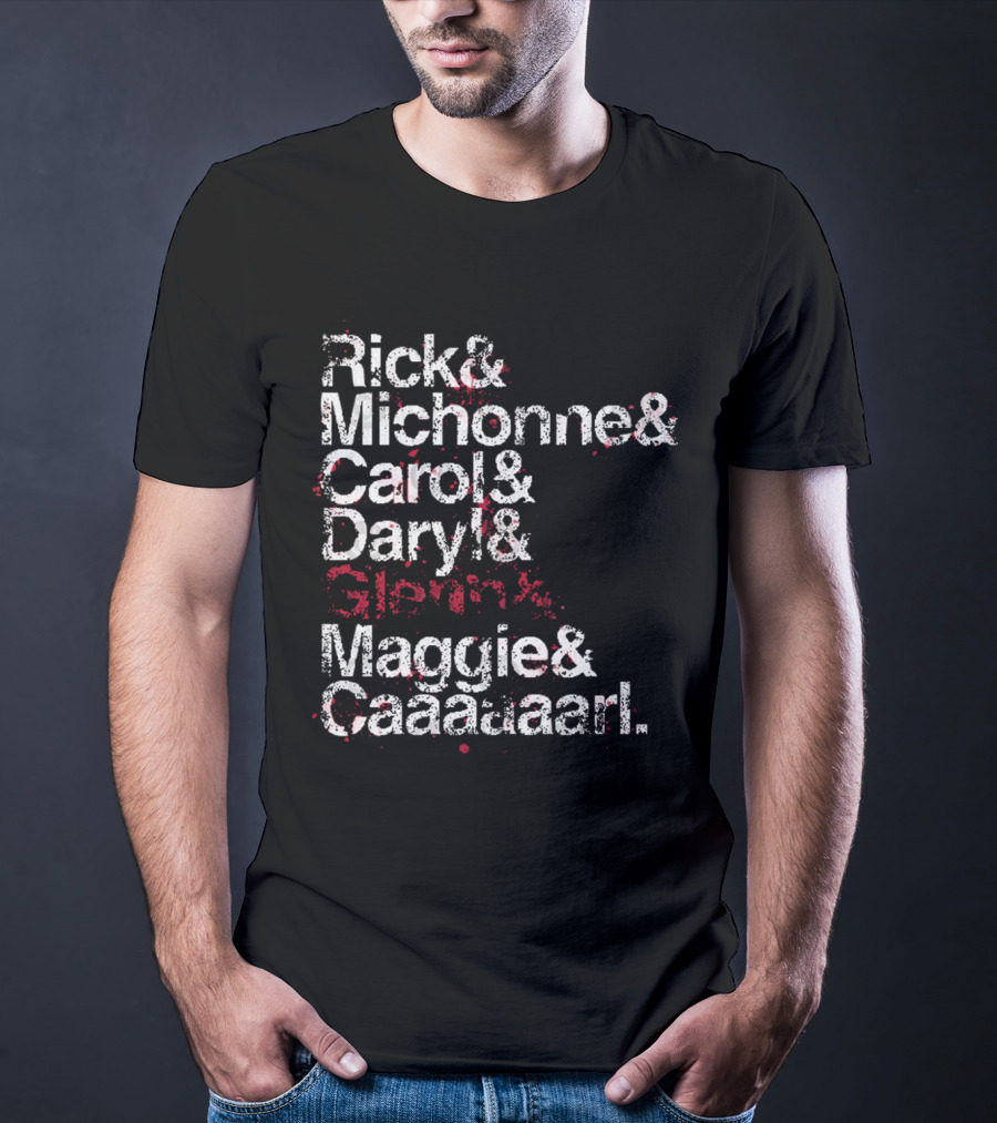 Rick And Michonne And Carol And Daryl And Maggie And Caaaaarl Spoiler Version T-Shirt
