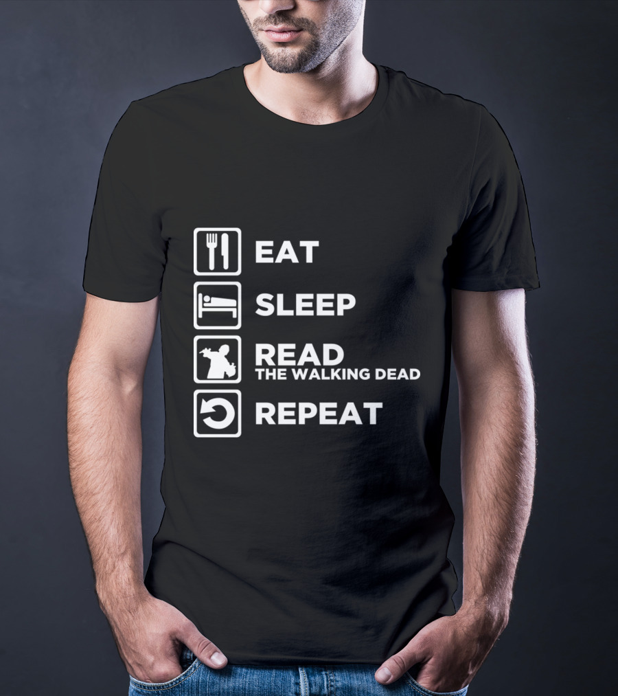 Eat Sleep Read The Walking Dead Repeat Zombie Cycle T-Shirt