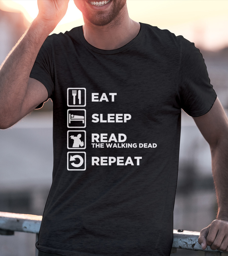 Eat Sleep Read The Walking Dead Repeat Zombie Cycle T-Shirt