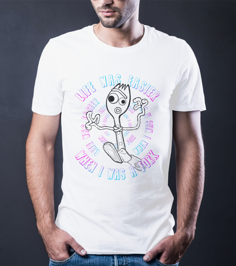 Life Was Easier When I Was A Fork Toy Character Sketch T-Shirt